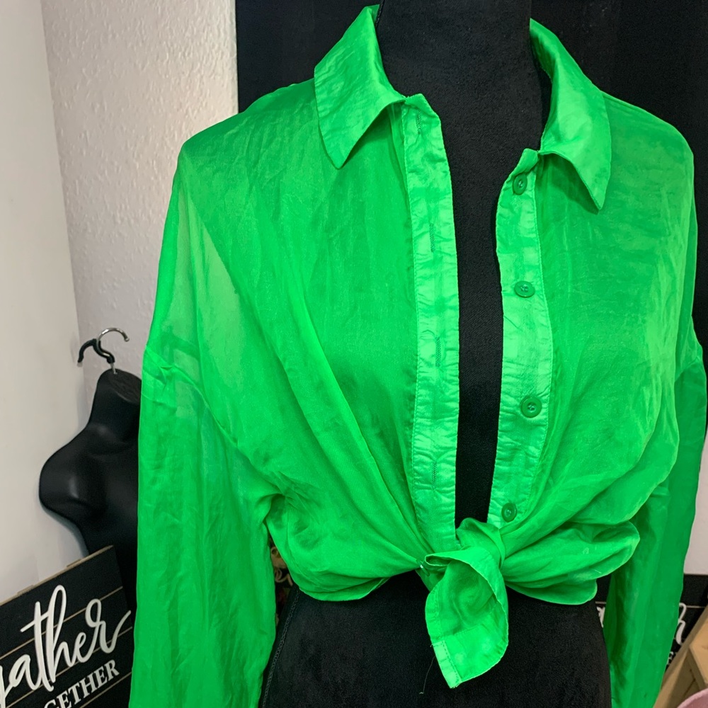 Sheer Shein Button Down Blouse